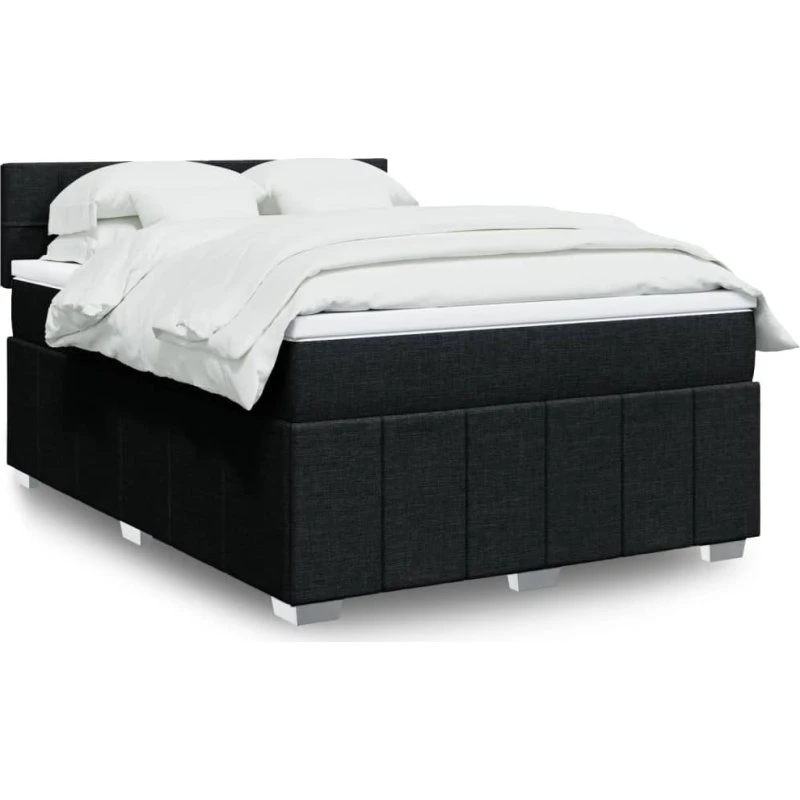 Kontinentalseng 140x200 med pocketmadras - Sort stof