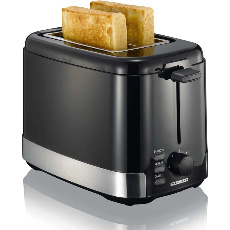 Melissa opretstående brødrister 2 skiver 800W sort/rustfrit stål