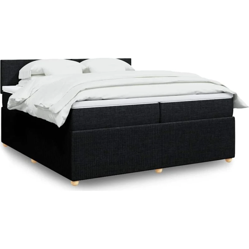 Kontinentalseng 200x200 cm med pocketmadras - sort stof