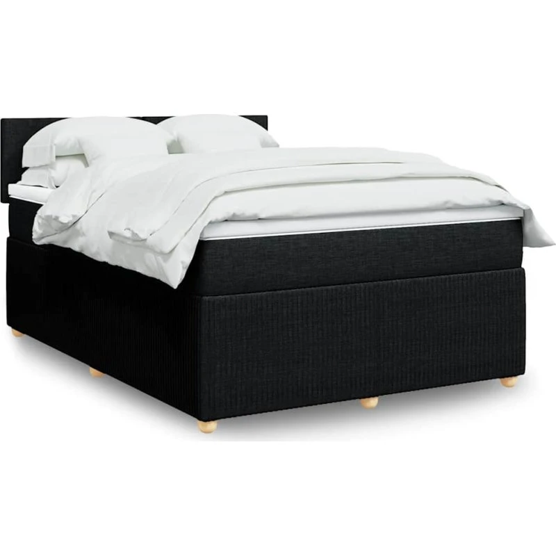 Kontinentalseng 140x190 cm med pocketmadras - sort stof