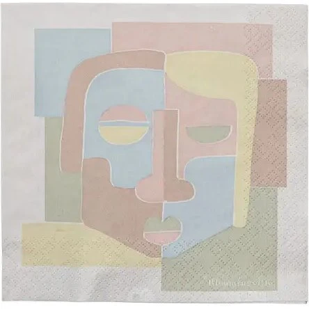 Bloomingville Peto papirserviet 33x33 cm, rosa - 20 stk, FSC Mix