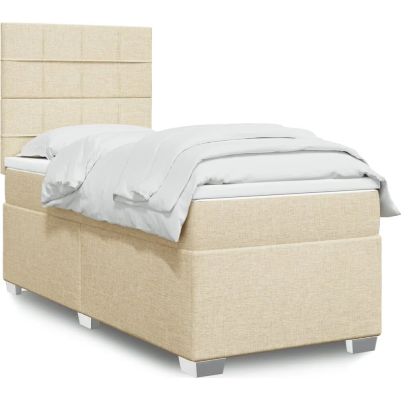 Kontinentalseng med madras 80x200 cm – Creme stof