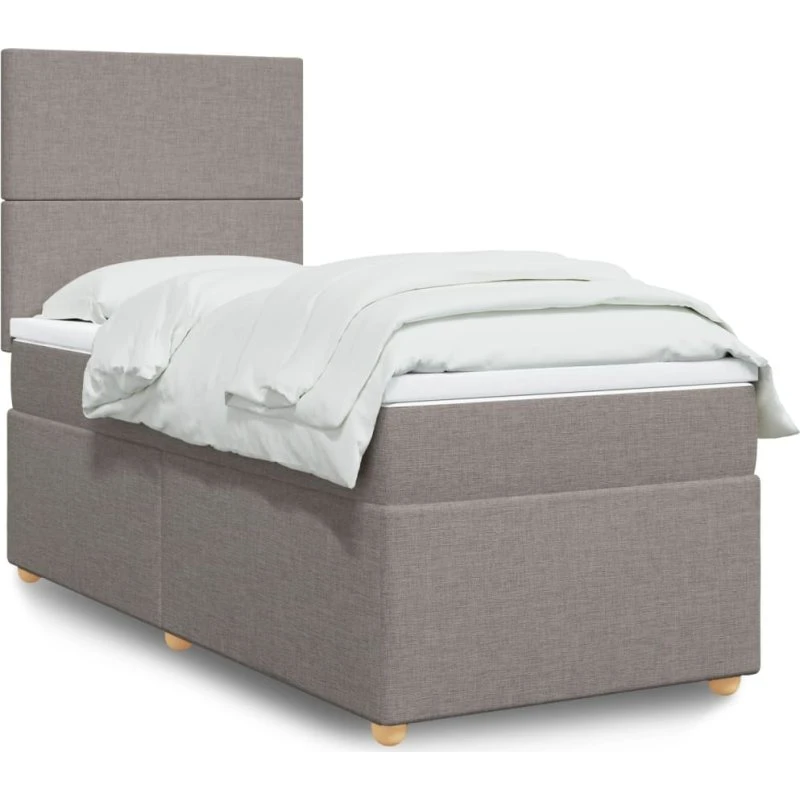 Kontinentalseng 90x200 cm med pocketmadras, gråbrun