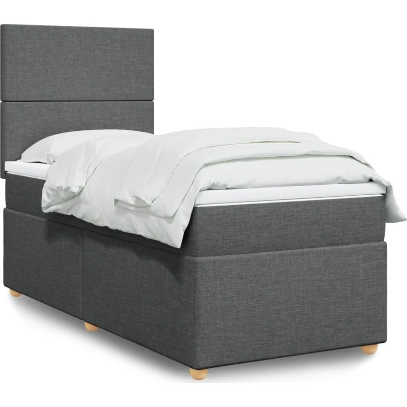 Kontinentalseng 100x200 med madras - mørkegrå stof