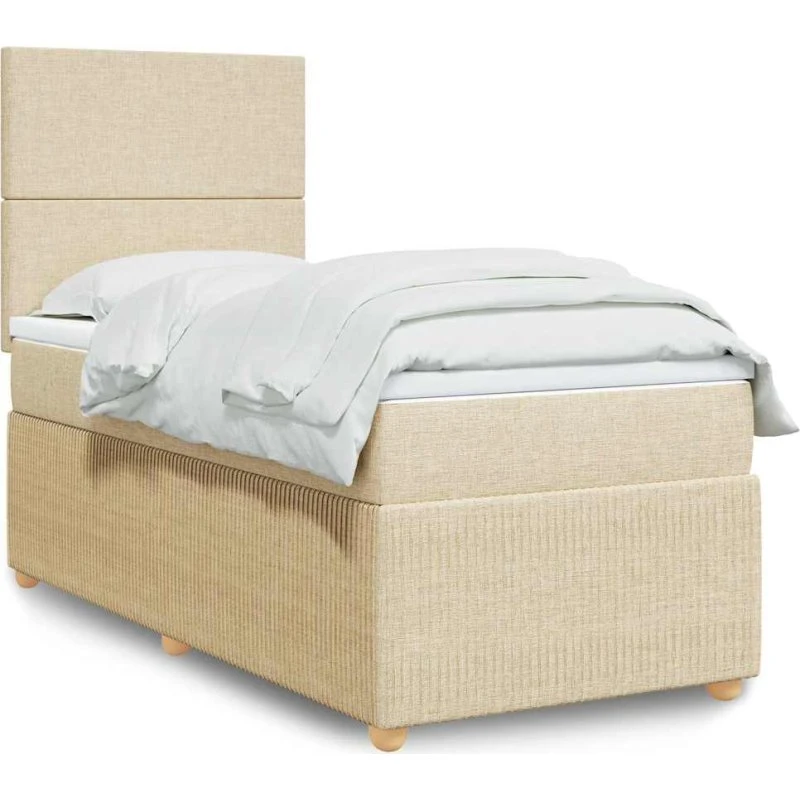 Kontinentalseng 100x200 cm med pocketmadras, creme