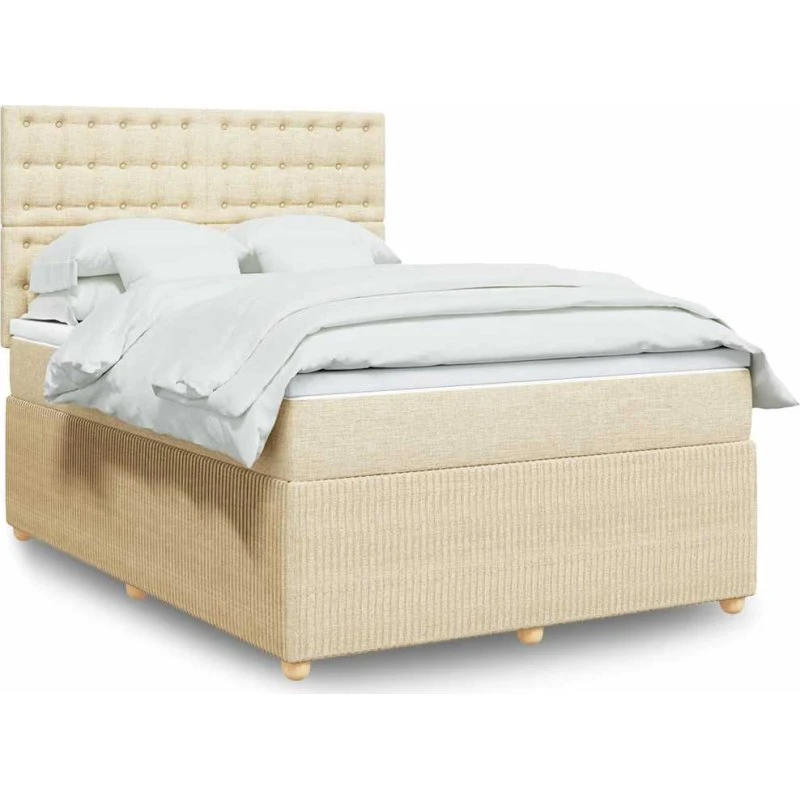 Kontinentalseng 160x200 cm med pocketmadras - creme