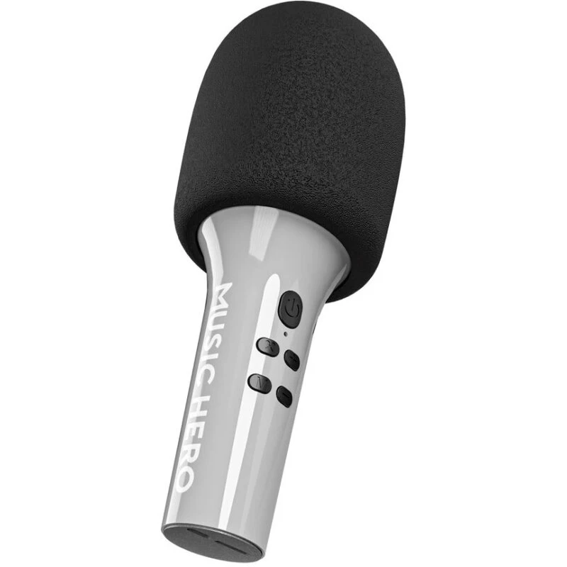 MUSIC HERO Trådløs Karaoke Mikrofon - Grå/Sort