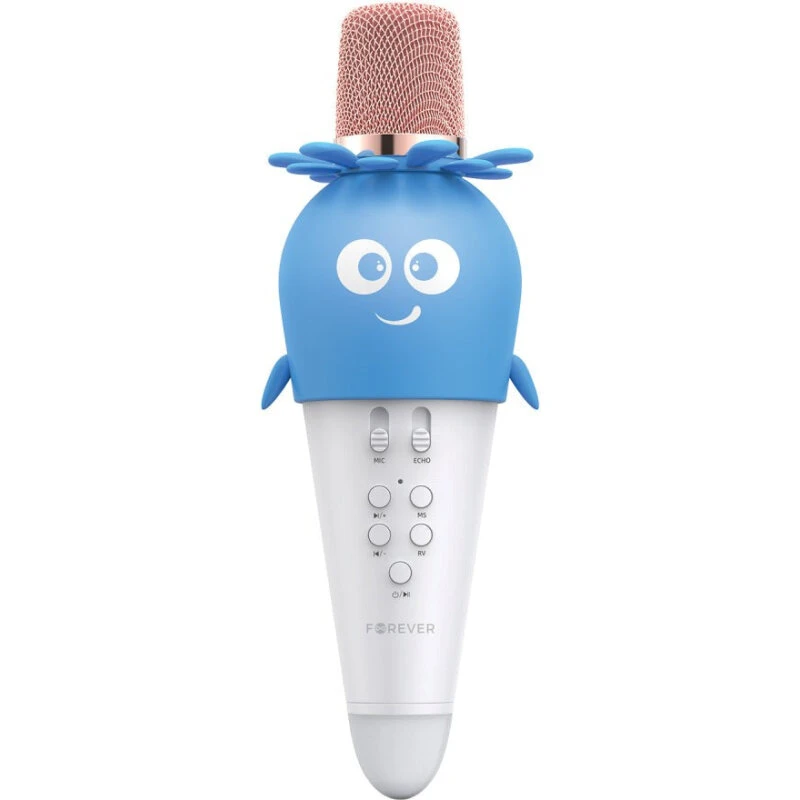 Forever AMS-200 Bluetooth Karaoke-mikrofon med højttaler, blå