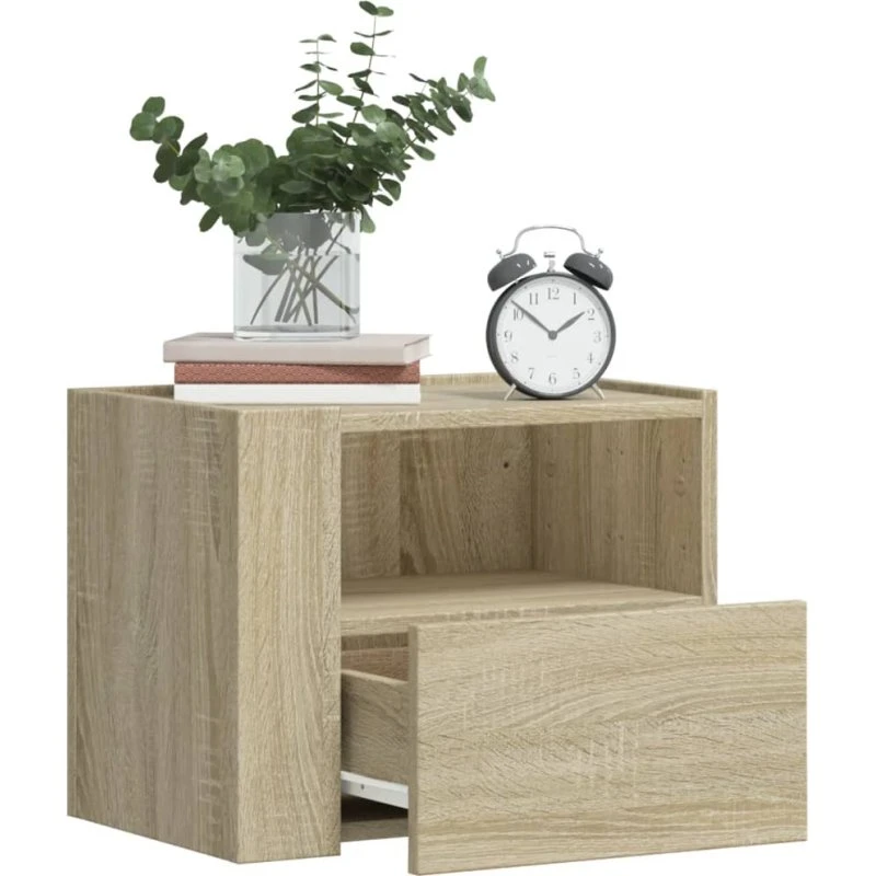 Væghængte sengeborde 2 stk. 45x30x35 cm - Sonoma-eg
