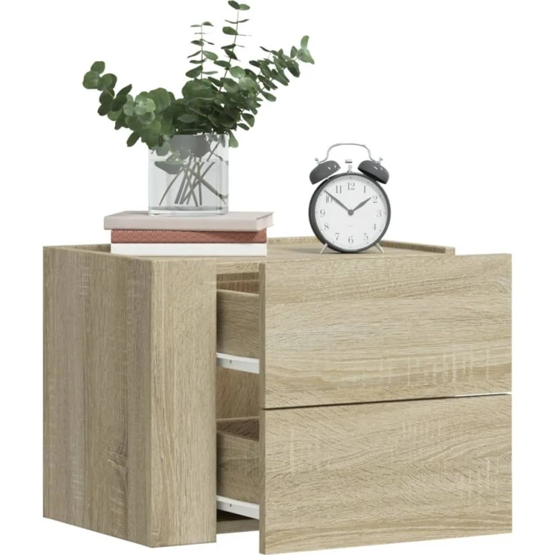 Væghængt sengebord 45x30x35 cm – Sonoma eg