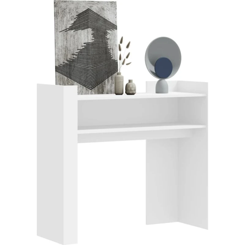 Konsolbord 100x35x90 cm i konstrueret træ - Hvid