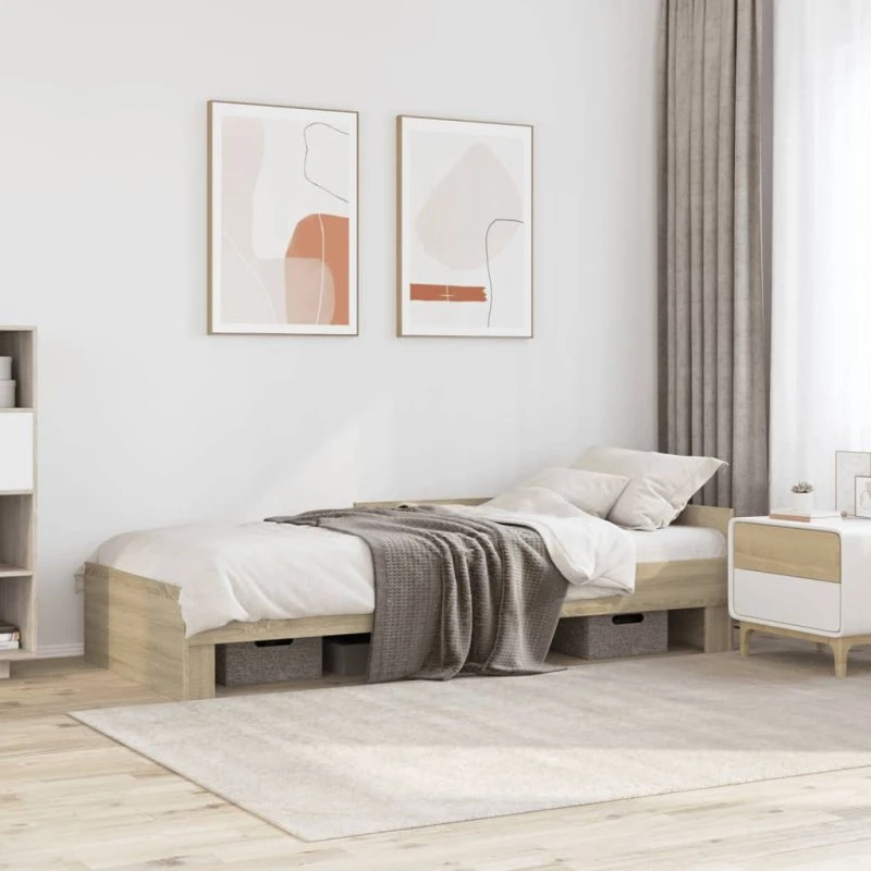 Sengeramme 90x190 cm i sonoma-eg (uden madras)