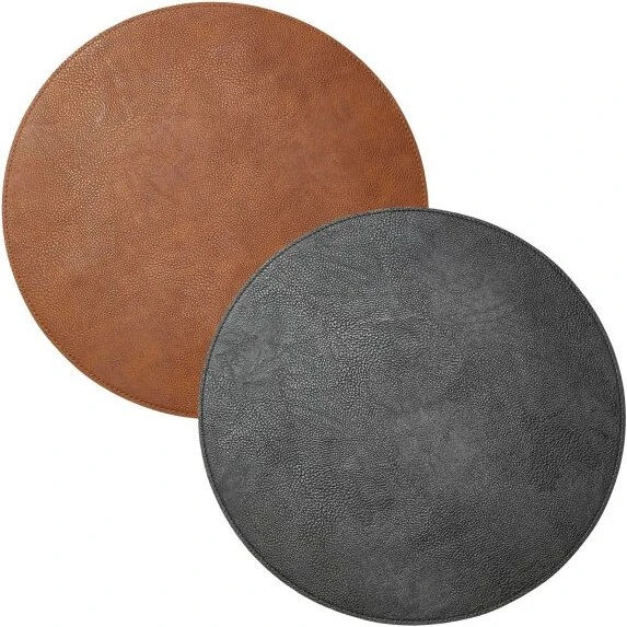 DACORE Dækkeserviet vendbar Ø38 cm - cognac/sort