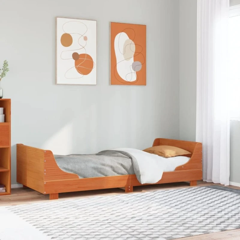 Sengeramme i massivt fyrretræ 100x200 cm - gyldenbrun
