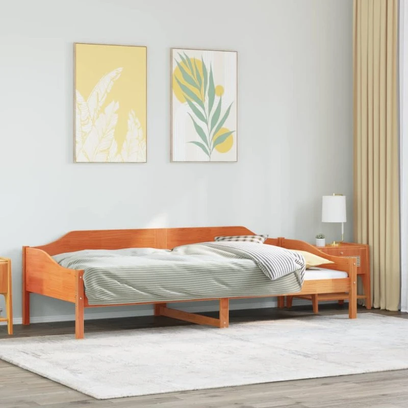 Sengeramme 80x200 cm i massivt fyrretræ - gyldenbrun