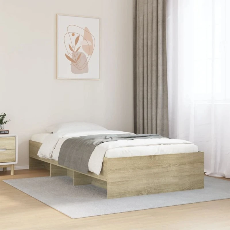 Sengeramme 75x190 cm i konstrueret træ - Sonoma eg