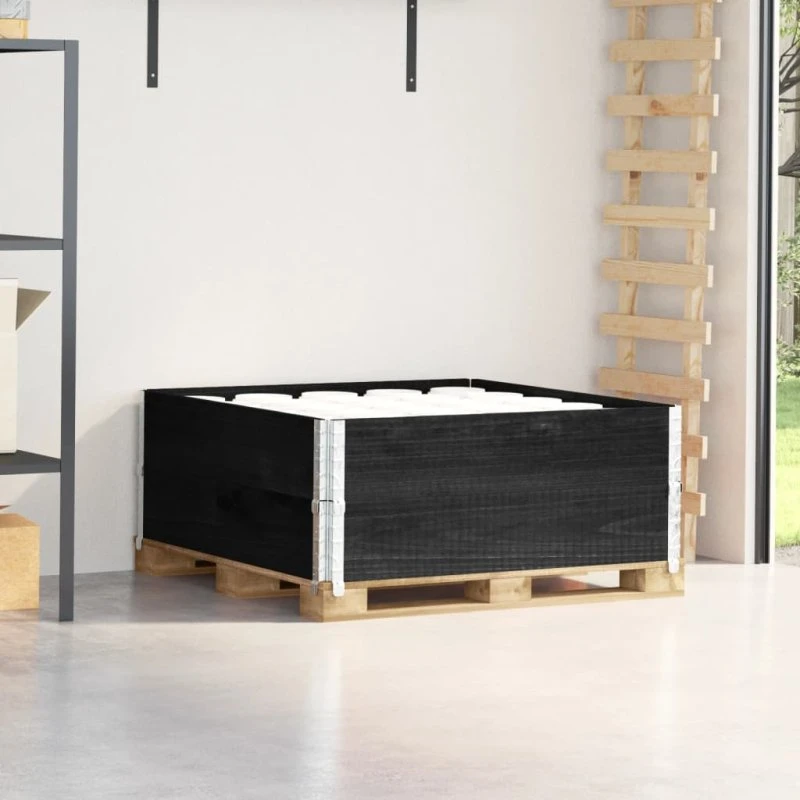 Pallerammer 2 stk 100x100 cm – massivt fyrretræ, sort