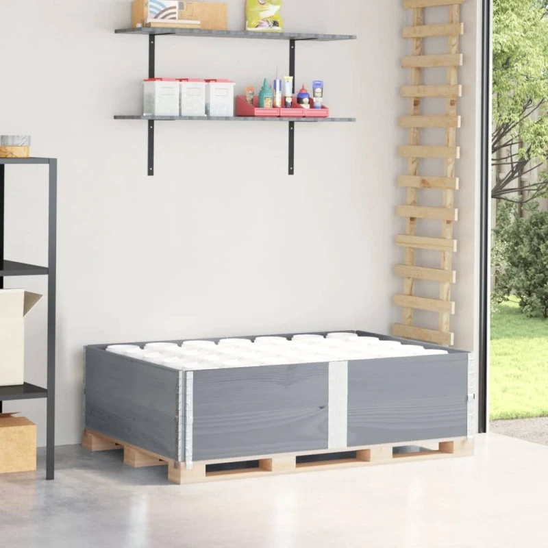 Pallerammer 2 stk 150x100 cm – massivt fyrretræ, grå