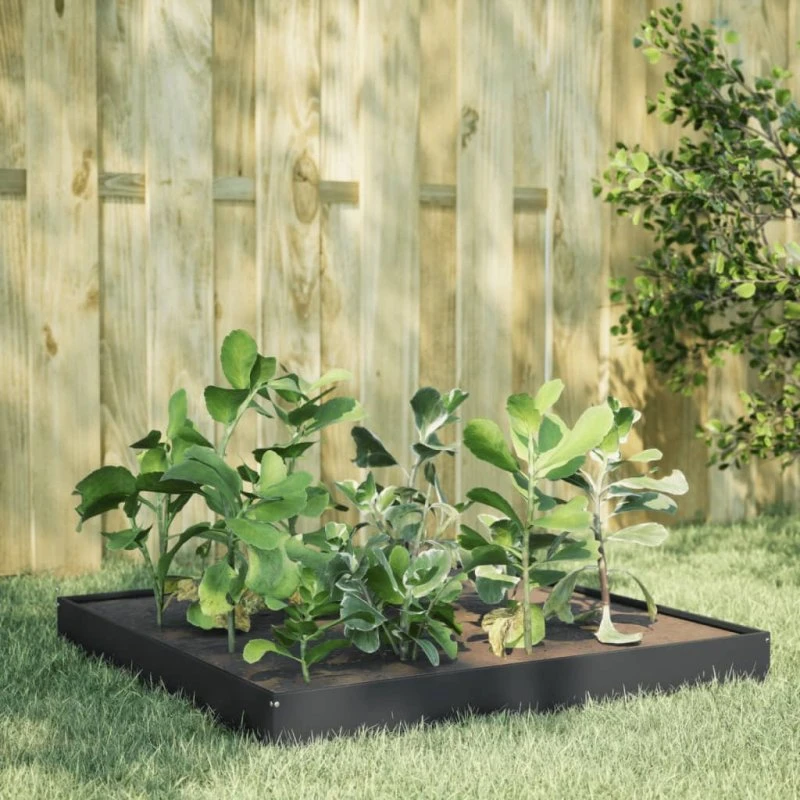 Højbed i stål 100x100x18,5 cm – antracit