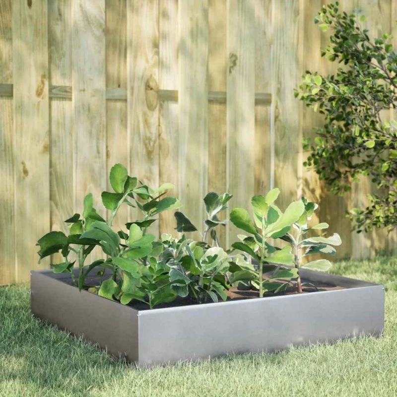Højbed galvaniseret stål 100x100x33,5 cm