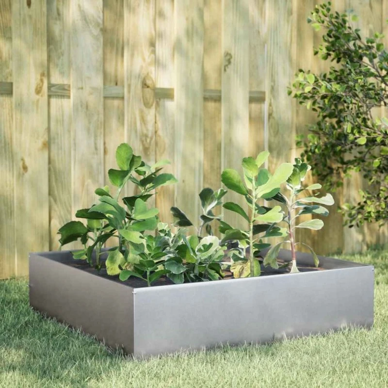 Højbed 100x100x25 cm i galvaniseret stål