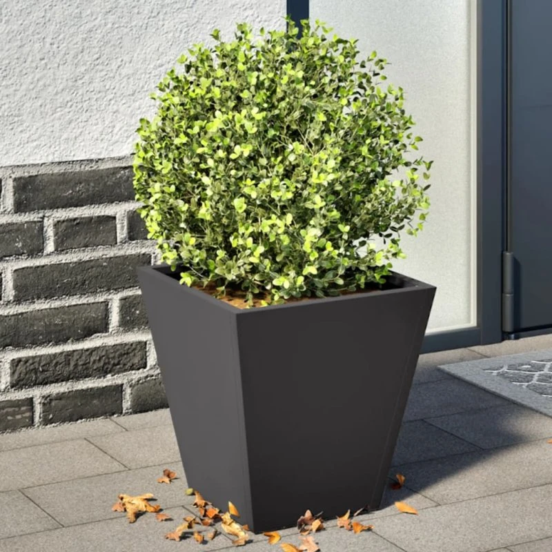 Plantekasser i stål 2 stk. 30x30x30 cm – sort