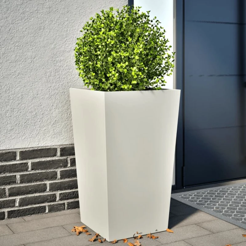 Plantekrukker i stål 2 stk. 45x45x75 cm – hvide