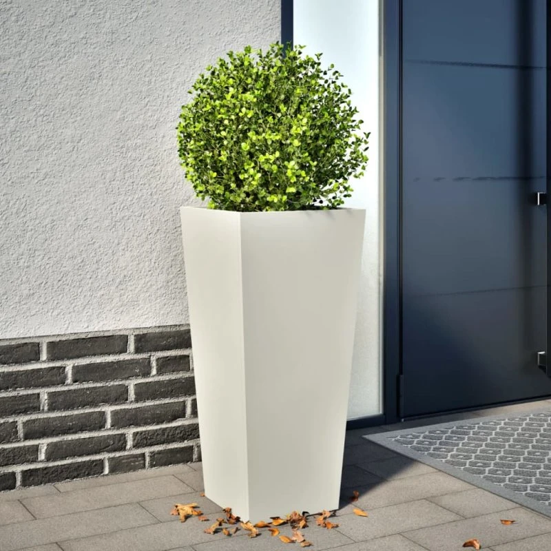 Plantekrukke 35x35x75 cm i hvidt stål