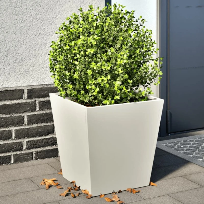 Plantekrukker i stål 2 stk. 40x40x40 cm - hvid