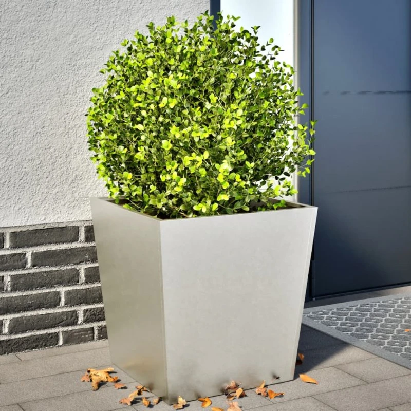 Plantekasser i rustfrit stål 2 stk. 50x50x50 cm