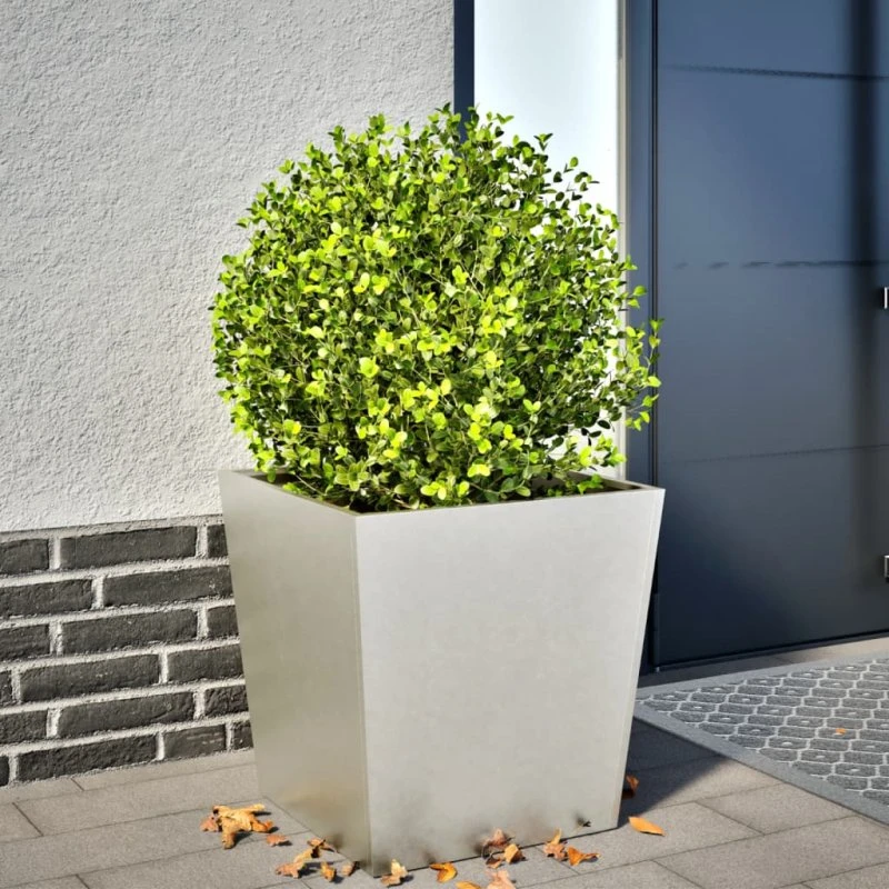 Plantekrukke i rustfrit stål 50x50x50 cm