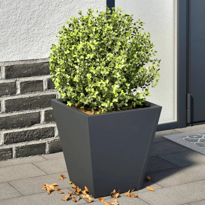 Plantekasser i stål 2 stk. 30x30x30 cm - Antracit