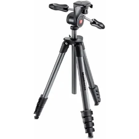 Manfrotto Compact Advanced 3-vejstativ aluminium, sort