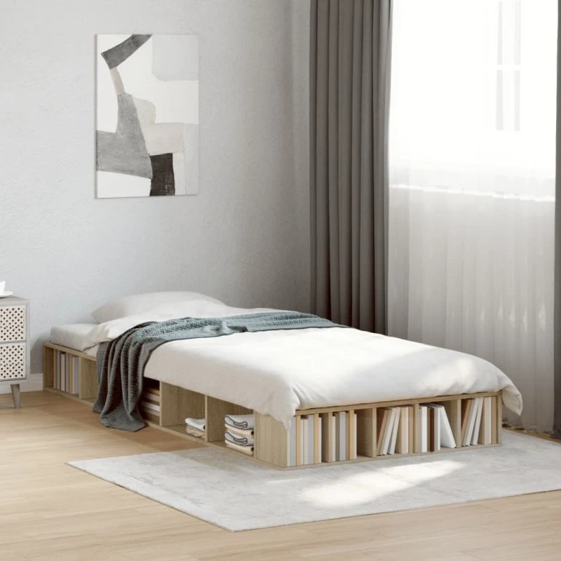 Sengeramme 75x190 cm i konstrueret træ - Sonoma-eg