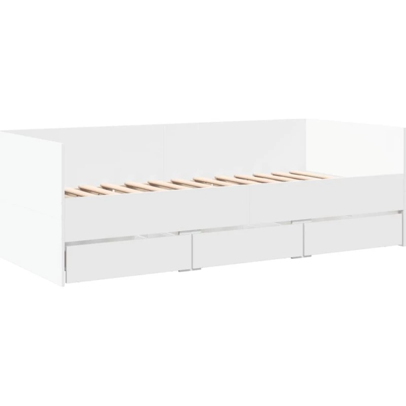 Daybed 90x200 cm med 3 skuffer - hvid (uden madras)