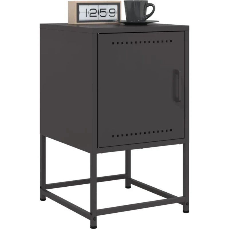 Sengeborde i stål 2 stk. 36x39x60,5 cm - Sort, industrielt