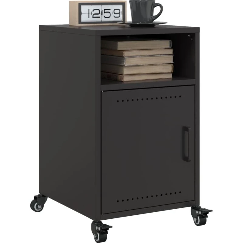 Sengeborde 2 stk. 36x39x59 cm i sort koldvalset stål