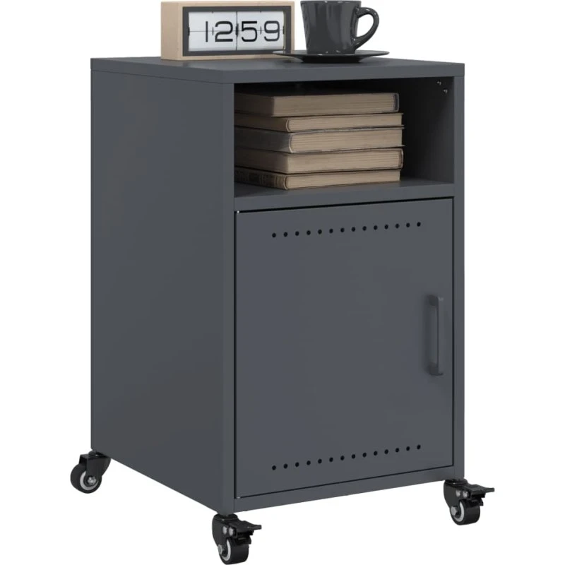 Sengeborde 2 stk. 36x39x59 cm i antracit stål