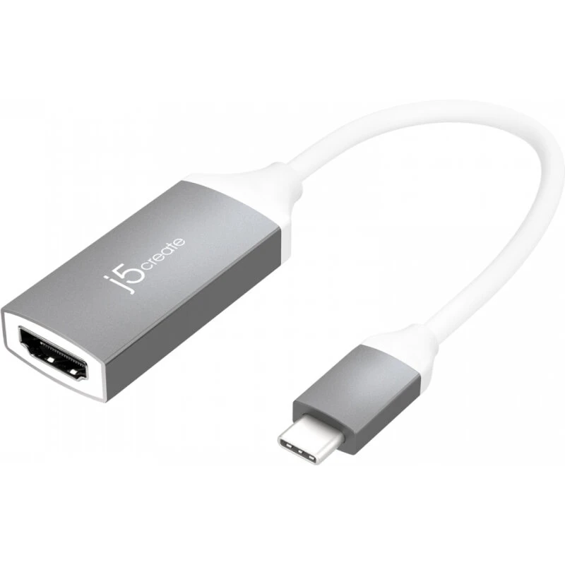 j5create USB-C til HDMI-adapter 4K 60Hz 0,1 m sølv
