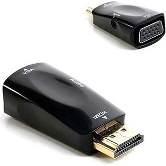 HDMI til VGA-adapter med 3,5mm lyd – Sort