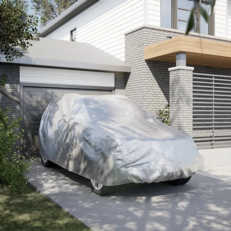 Bilovertræk SUV M - 3-lags PEVA sølv med spændestropper