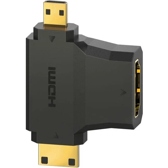Hama HDMI-adapter til HDMI Mini/Micro, forgyldt, sort/guld