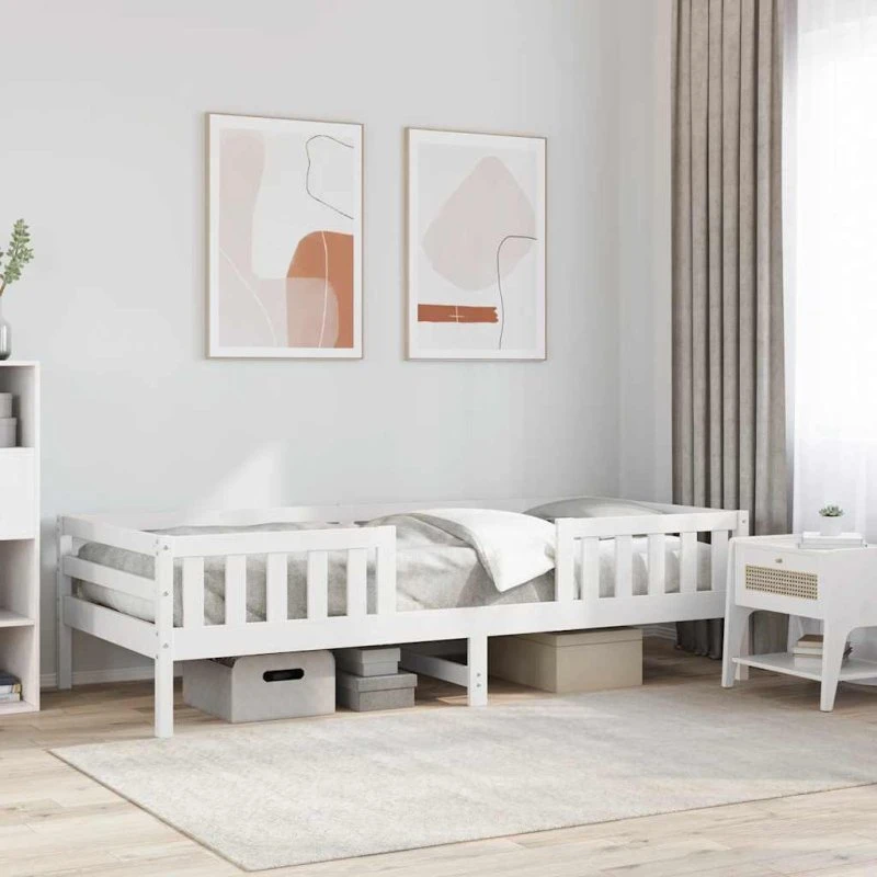 Sengeramme 80x200 cm i massivt fyrretræ – hvid