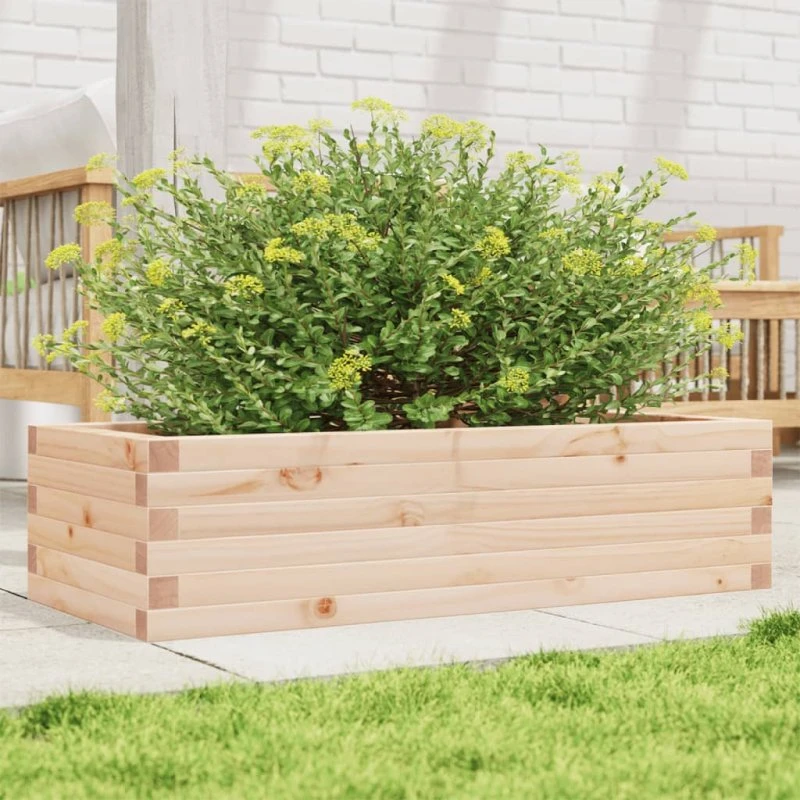 Plantekasse i massivt fyrretræ 90x40x23 cm