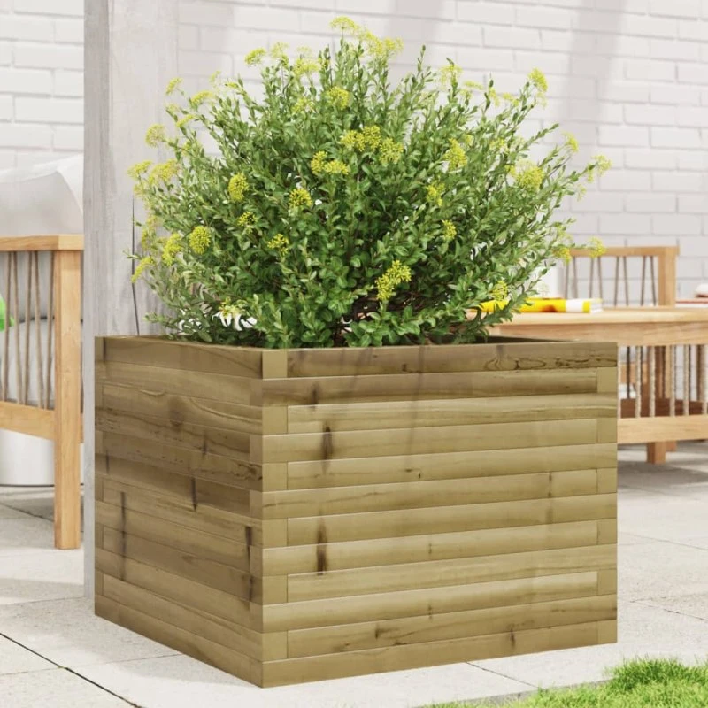 Plantekasse 60x60x45,5 cm - imprægneret fyrretræ