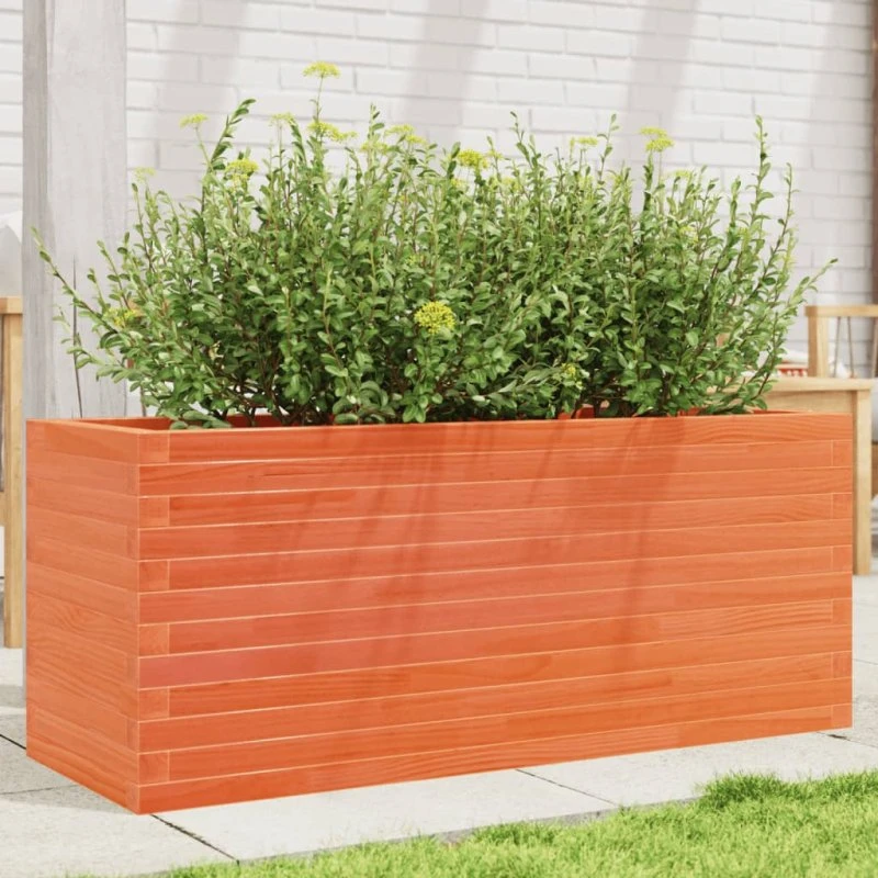 Plantekasse i massivt fyrretræ 110x40x45,5 cm