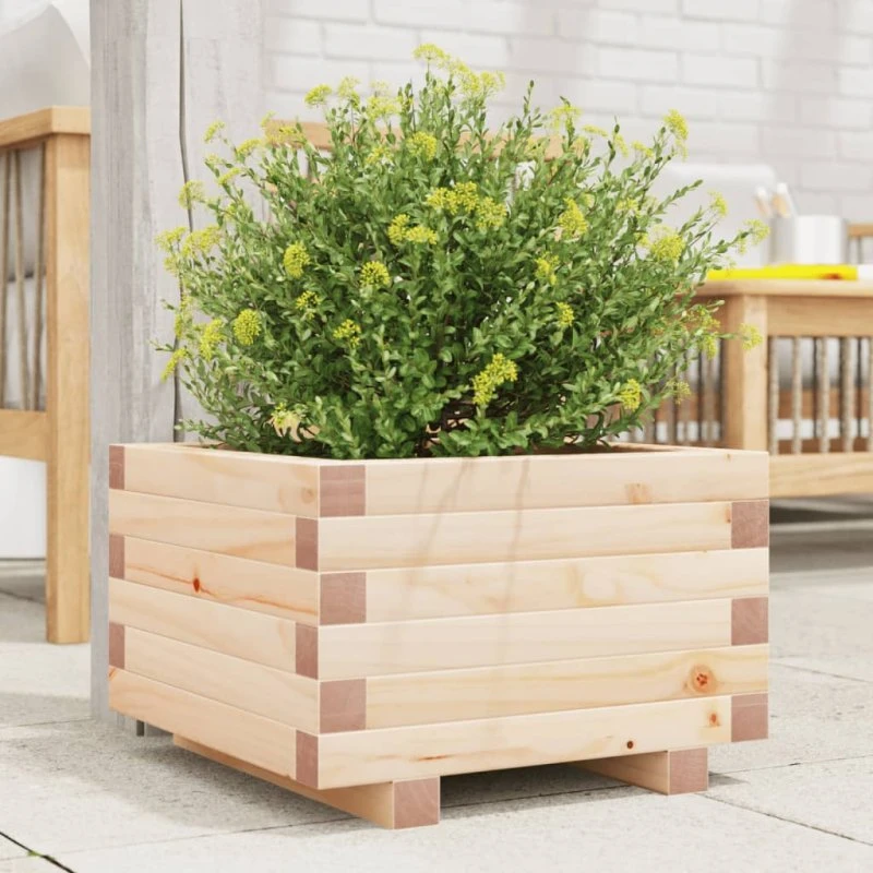 Plantekasse i massivt fyrretræ 40×40×26,5 cm