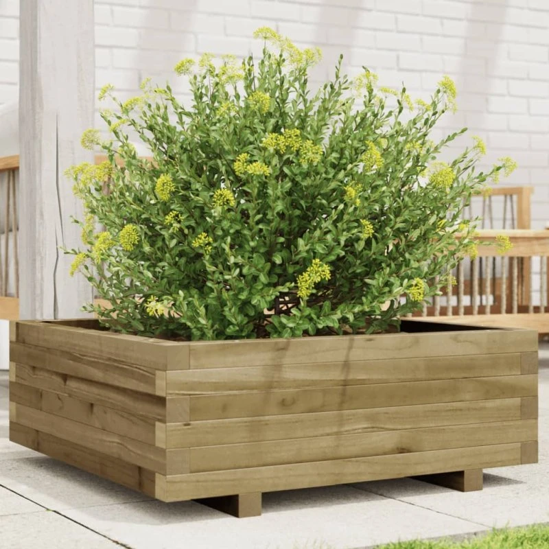 Plantekasse i imprægneret fyrretræ 70x70x26,5 cm