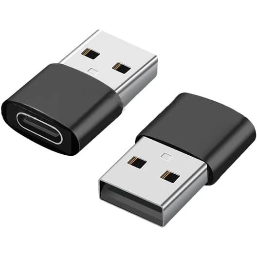 INF 2-pak USB-C til USB-A adapter, sort