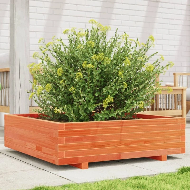Plantekasse i massivt fyrretræ 90x90x26,5 cm